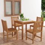 Conjunto de comedor de jardín de 5 piezas, 80 x 80 cm, madera maciza de teca en Conjuntos de jardín | Comprar online en Foru.es