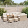 Conjunto de sofá de jardín con cojín 13 pcs Beige y Crema en Sofás de exterior | Comprar online en Foru.es