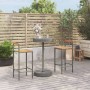 Mesa y taburetes altos jardín 3 pzas madera y ratán PE gris de vidaXL, Conjuntos de jardín - Ref: Foro24-3187719, Precio: 176...