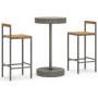 Mesa y taburetes altos jardín 3 pzas madera y ratán PE gris de vidaXL, Conjuntos de jardín - Ref: Foro24-3187719, Precio: 176...