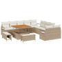Conjunto de sofá de jardín con cojín 13 pcs Beige y Crema en Sofás de exterior | Comprar online en Foru.es