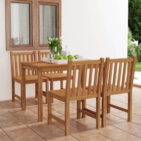 Conjunto de comedor de jardín de 5 piezas, 120 x 70 cm, madera maciza de teca en Conjuntos de jardín | Comprar online en Foru.es