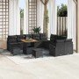 Conjunto de sofá de jardín con cojín con almohada 13 pcs Negro en Sofás de exterior | Comprar online en Foru.es
