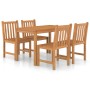 Conjunto de comedor de jardín de 5 piezas, 120 x 70 cm, madera maciza de teca en Conjuntos de jardín | Comprar online en Foru.es