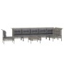 Set de muebles de jardín 8 pzas y cojines ratán sintético gris de vidaXL, Conjuntos de jardín - Ref: Foro24-3187527, Precio: ...
