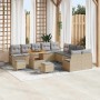 Conjunto de sofá de jardín con cojín 13 pcs Beige y Gris Claro en Sofás de exterior | Comprar online en Foru.es