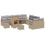 Conjunto de sofá de jardín con cojín 13 pcs Beige y Gris Claro en Sofás de exterior | Comprar online en Foru.es
