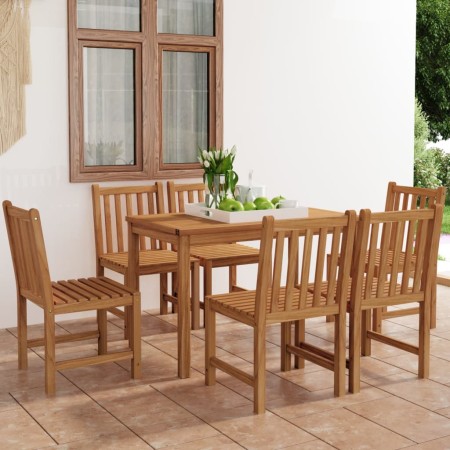 Conjunto de comedor de jardín de 7 piezas, 120 x 70 cm, madera maciza de teca en Conjuntos de jardín | Comprar online en Foru.es