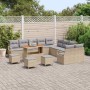 Conjunto de sofá de jardín con cojín 14 pcs Beige y Gris Claro en Sofás de exterior | Comprar online en Foru.es