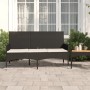 Banco de jardín de 3 plazas con cojines ratán sintético negro de vidaXL, Bancos de jardín - Ref: Foro24-319492, Precio: 100,1...