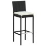 Mesa y taburetes altos jardín y cojines 7 pzas ratán PE negro de vidaXL, Conjuntos de jardín - Ref: Foro24-3187627, Precio: 5...