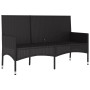 Banco de jardín de 3 plazas con cojines ratán sintético negro de vidaXL, Bancos de jardín - Ref: Foro24-319492, Precio: 100,1...