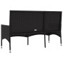 Banco de jardín de 3 plazas con cojines ratán sintético negro de vidaXL, Bancos de jardín - Ref: Foro24-319492, Precio: 100,1...