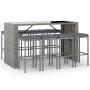Mesa y taburetes altos jardín 9 pzas y cojines ratán PE gris de vidaXL, Conjuntos de jardín - Ref: Foro24-3187624, Precio: 43...