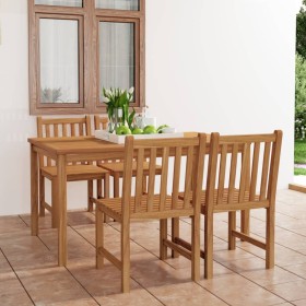 Conjunto de comedor de jardín de 5 piezas, 150 x 90 cm, madera maciza de teca en Conjuntos de jardín | Comprar online en Foru.es