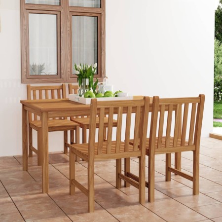 Conjunto de comedor de jardín de 5 piezas, 150 x 90 cm, madera maciza de teca en Conjuntos de jardín | Comprar online en Foru.es