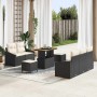 Conjunto de sofá de jardín con cojín 8 pcs Negro y crema en Sofás de exterior | Comprar online en Foru.es