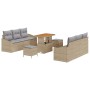 Conjunto de sofá de jardín con cojín 9 pcs Beige y Gris Claro en Sofás de exterior | Comprar online en Foru.es