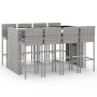 Mesa y taburetes altos jardín 9 pzas y cojines ratán PE gris de vidaXL, Conjuntos de jardín - Ref: Foro24-3187630, Precio: 74...