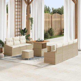 Conjunto de sofá de jardín con cojín 10 pcs Beige y Crema en Sofás de exterior | Comprar online en Foru.es