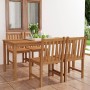 Conjunto de comedor de jardín de 5 piezas, 160 x 80 cm, madera maciza de teca en Conjuntos de jardín | Comprar online en Foru.es