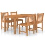 Conjunto de comedor de jardín de 5 piezas, 160 x 80 cm, madera maciza de teca en Conjuntos de jardín | Comprar online en Foru.es