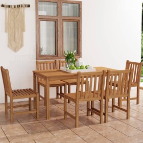 Conjunto de comedor de jardín de 7 piezas, 160 x 80 cm, madera maciza de teca en Conjuntos de jardín | Comprar online en Foru.es