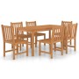 Conjunto de comedor de jardín de 7 piezas, 160 x 80 cm, madera maciza de teca en Conjuntos de jardín | Comprar online en Foru.es