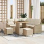 Conjunto de sofá de jardín con cojín 8 pcs Beige y Crema en Sofás de exterior | Comprar online en Foru.es