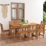 Conjunto de comedor de jardín de 9 piezas, 180 x 90 cm, madera maciza de teca en Conjuntos de jardín | Comprar online en Foru.es