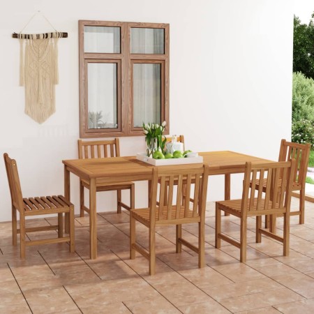 Conjunto de comedor de jardín de 7 piezas, 200 x 100 cm, madera maciza de teca en Conjuntos de jardín | Comprar online en Foru.e