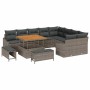 Conjunto de sofá de jardín con cojín con almohada 12 pcs Gris en Sofás de exterior | Comprar online en Foru.es