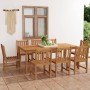 Conjunto de comedor de jardín de 9 piezas, 200 x 100 cm, madera maciza de teca en Conjuntos de jardín | Comprar online en Foru.e