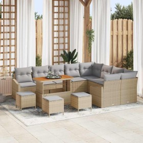 Conjunto de sofá de jardín con cojín 13 pcs Beige y Gris Claro en Sofás de exterior | Comprar online en Foru.es