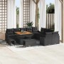 Conjunto de sofá de jardín con cojín con almohada 13 pcs Negro en Sofás de exterior | Comprar online en Foru.es