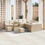 Conjunto de sofá de jardín con cojín 13 pcs Beige y Crema en Sofás de exterior | Comprar online en Foru.es