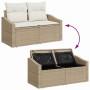 Conjunto de sofá de jardín con cojín 13 pcs Beige y Crema en Sofás de exterior | Comprar online en Foru.es