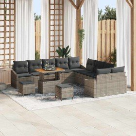 Conjunto de sofá de jardín 13 pcs Gris Claro y Gris Oscuro en Sofás de exterior | Comprar online en Foru.es