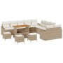 Conjunto de sofás de jardín con cojín 13 pcs Beige Poliratán en Sofás de exterior | Comprar online en Foru.es