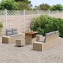 Conjunto de sofás de jardín con cojín 8 pcs Beige Poliratán en Sofás de exterior | Comprar online en Foru.es