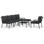 Juego de muebles de jardín 7 piezas acero con cojines gris de vidaXL, Conjuntos de jardín - Ref: Foro24-3187947, Precio: 614,...