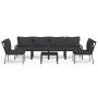 Juego de muebles de jardín 7 piezas acero con cojines gris de vidaXL, Conjuntos de jardín - Ref: Foro24-3187949, Precio: 581,...