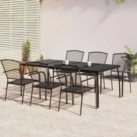 Juego de comedor de jardín 7 piezas acero gris antracita de vidaXL, Conjuntos de jardín - Ref: Foro24-3187973, Precio: 475,84...