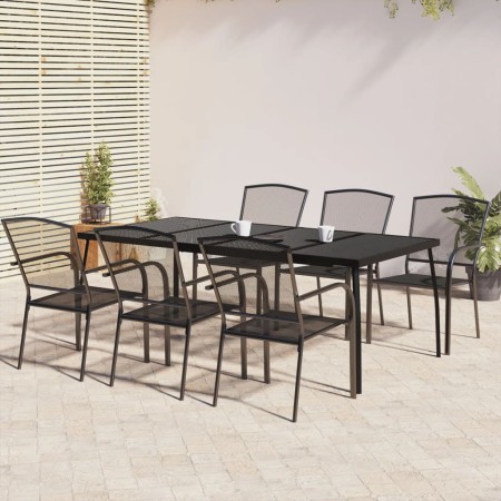 Juego de comedor de jardín 7 piezas acero gris antracita de vidaXL, Conjuntos de jardín - Ref: Foro24-3187973, Precio: 505,15...
