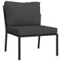 Juego de muebles de jardín 7 piezas acero con cojines gris de vidaXL, Conjuntos de jardín - Ref: Foro24-3187949, Precio: 581,...