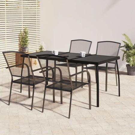 Juego de comedor de jardín 5 piezas acero gris antracita de vidaXL, Conjuntos de jardín - Ref: Foro24-3187972, Precio: 325,20...
