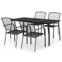Juego de comedor de jardín 5 piezas acero gris antracita de vidaXL, Conjuntos de jardín - Ref: Foro24-3187972, Precio: 325,20...