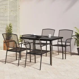 Juego de comedor de jardín 5 piezas acero gris antracita de vidaXL, Conjuntos de jardín - Ref: Foro24-3187970, Precio: 290,57...