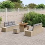 Conjunto de sofá de jardín con cojín 9 pcs Beige y Gris Claro en Sofás de exterior | Comprar online en Foru.es