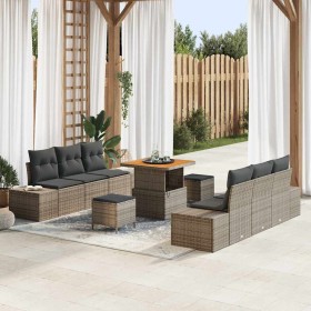 Conjunto de sofá de jardín 9 pcs Gris Claro y Gris Oscuro en Sofás de exterior | Comprar online en Foru.es
